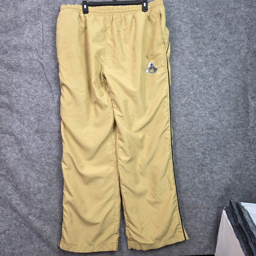 Purdue Boilermakers NCAA Windbreaker Track Pants Tan Gold Mesh Lined Mens XL